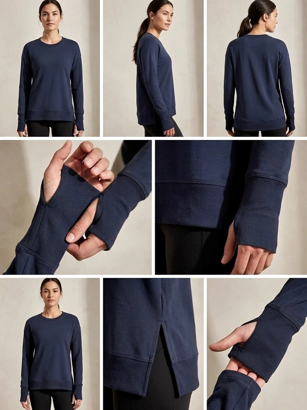 Athleta Coaster Luxe Recover Sweatshirt Blue Small